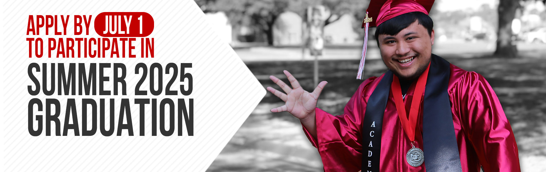 image of NC graduate advertising for Summer 2025 grad application
